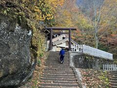 階段を登ったところが戸隠神社奥社。この後、社務所にて御朱印をいただいたのですが、順番が来るまで1時間ちょっと待ちました。