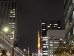 お上りさんらしく東京タワーが見たいと思い、浜松町方面に走ります。
見えた！
スカイツリー方面にも行きたかったけどちょっと時間と距離的に無理ということで断念。