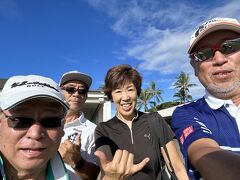 『Hawaii Prince Golf Club 』$110.00(税込) で、毎回ゴルフ場の手配をお願いしている【Royal Hawaiian Golf】のヨウコさんと偶然再会！
記念撮影です。