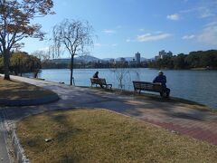 舞鶴公園 (福岡城跡)の隣にある「大濠公園」にやって来ました。
思っていたより、大きな池があります。