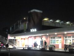 夕食の買い出しを済ませてホテルに向かいます。後ろの連絡橋を渡った先、駅の向こう側です。