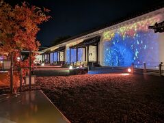 二条城障壁画展示収納館前のプロジェクションマッピング。