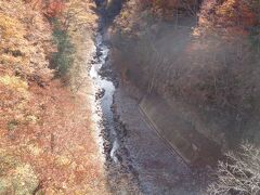 橋の上からも撮ってみました．逆光で良く分かりませんが，綺麗でした．