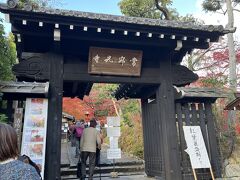 　常寂光寺に寄ろうかな？ちょっと迷います。赤い葉っぱがおいでおいでをしています。それに「紅葉最盛期です」の文字にも惹かれます。500円。