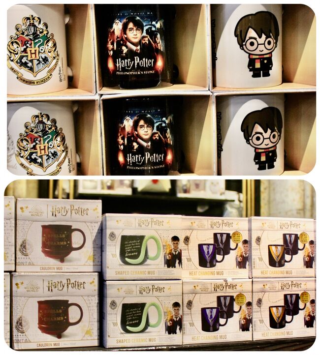 ピカデリーサーカスのバス停を探しながら<br />歩いていると、お土産さんのショーウィンドウ<br />にハリーポッターに関連するグッズを販売している<br />店が目につきました。