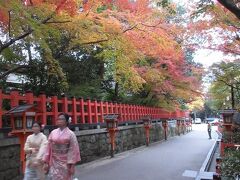 殺伐とした気持ちは「八坂神社」裏手の紅葉が 少し癒してくれた
　