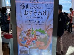 たまたま羽田空港第２ターミナル5階の屋内展望フロアでは、ANA×TOYAMA City　のイベント「富山のいいものおすそわけ」開催中でした。
（というか、フェイスブックで事前リサーチ済みでした・・・（笑））