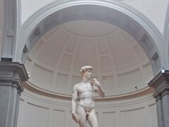 アカデミア美術館のダビデ像です。卒業旅行でフィレンツェを訪問した時、シニョリーア広場にあるダビデ像（レプリカ）を見て見学したつもりになっていました。誰にも言ってなかったので嘘つきにならず、ホッとしました。