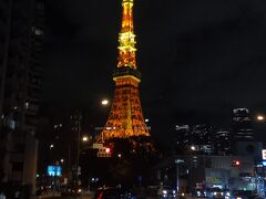 東京タワーの夜景　この手前の都営大江戸線　赤羽橋駅より帰途に就きました。
