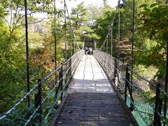 厳美渓を流れる磐井川に架かる唯一のつり橋が「御覧場橋」です。この橋の上流と下流ではかなり光景が異なり、天工橋からの光景との違いも興味深く感じました。天工橋近辺と比べると観光客の姿も少なく、静かで落ち着いた雰囲気も良かったです。