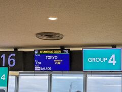 12月7日（木）、７時５０分発で新千歳から羽田へ向かいます。
新宿から「特急かいじ」で山梨県入りするので、余裕をもって早め早めの行動で、JAL始発便に乗ることに。

木曜だと云うのに、ほぼ満席。定刻通りにtake offです。

