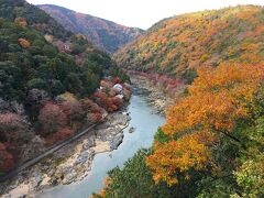 展望台からの眺め。
296ｍの小倉山は紅葉の盛りを過ぎたようです。