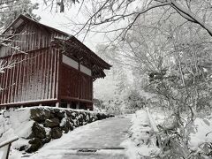 成相寺に近づくにつれ、雪深くなり新雪が真っ白でした。
路面は積雪があり、急な登りのカーブが続きます。