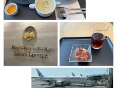キャセイのラウンジにカレーがあったのですが、カレーを食べるならやっぱりサクララウンジかな？
ラウンジのハシゴをしちゃいましょう。

サクララウンジのカレーはやっぱり美味しい(*^-^*)
オーダー式ですが、ミニサイズが選べます。
旅行中は野菜不足になるので、サラダはたくさん食べておかなくちゃ。
しっかりデザートのティラミスもね( *´艸｀)

飛行機を見ながらのんびり出発まで過ごすこの時間がたまらなく好き♪