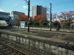 樹々が赤く染まる名取駅、通過。
むかーし、中学生の頃。国鉄の時刻表を穴が開くほど「読んで」
名取、南仙台、長町、仙台と続く駅名を見て、まだ訪れた事のない東北に憧れを抱いていたことを懐かしく思い出します。
特急ひばり、はつかり、やまびこ、ゆうづる、はくつる・・・・ほんっと乗りたくって、乗りたくって憧れだった。
（当時は南仙台―長町間に現存する太子堂駅はなかった）