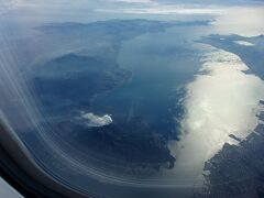 そんな鹿児島産のものをいただいている時にナイスなタイミングで桜島が見えました(゜o゜)。