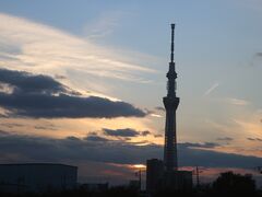 朝、日の出前
スカイツリーが見えます。