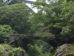 三つの橋が見えるポイントに来ました。
奥の橋を通って高千穂に入って、手前の橋を通ってここに来て、真ん中の橋(写真だと一番上)は通ってないな。