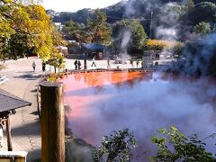 龍巻地獄から一番近いのは、すぐ傍の、血の池地獄。
この2か所だけは、他のからは少し遠い。

一番楽しみにしていたのは、ここだった。
血の池地獄、って、名前からして良い。