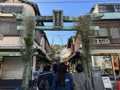 江の島に上陸です
参道の入口にある青銅の鳥居