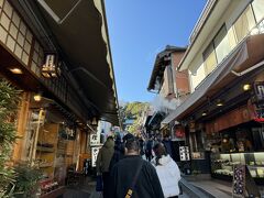 江島神社へ続く参道、両側にお店が並ぶ仲見世通りを歩いて