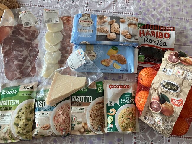 イタリア土産。ハムやフルーツは日本には持ち込めないけど、ノルウェーはOKなので、ノルウェーで楽しむことに。