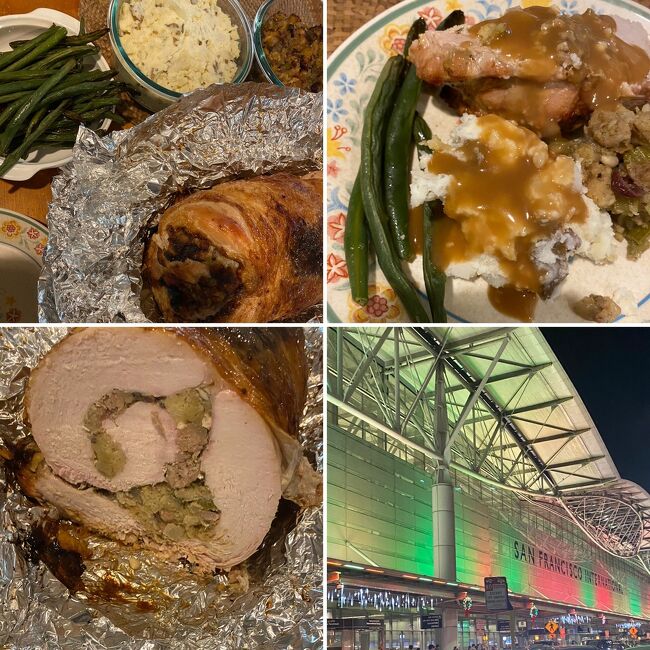 お正月　ターキィの焼いたの<br />スタッフィング、マッシュポテト<br />インゲン、ザワークラフトみたいなの<br />一応　黒豆と田作りだけ作りました<br />