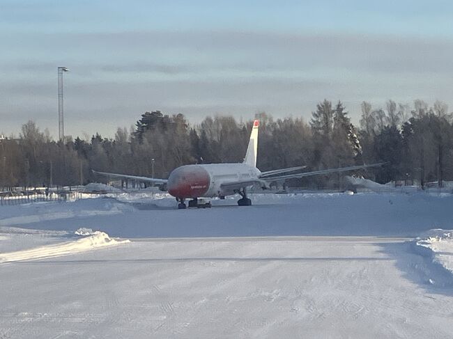 凍てつく飛行機。