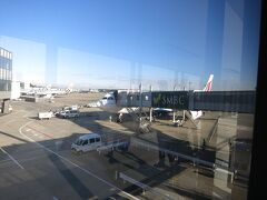 8:59に成田空港に到着して機外に出ました