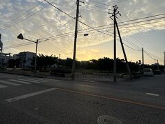 帰り道
松山公園の向こうに日の出が見えました