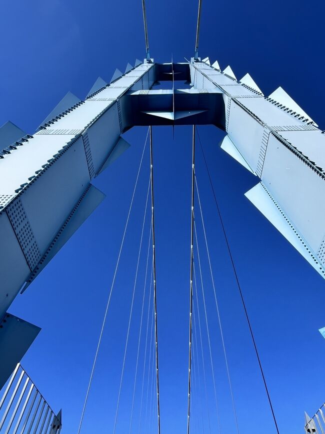 高さ35mの主塔を見上げました。