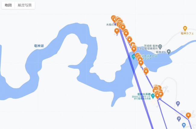 竜神湖の地図、確かに龍に見えますね。