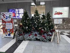 軽井沢駅にはクリスマスツリー。