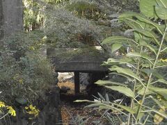 首かけイチョウ近くの小さな流れに架かる「石橋」。
芝増上寺霊廟の旧御成門前桜川に架けてあった石橋の一つです。
市区改正の道路構築の時、ここに移したと伝えられています。

