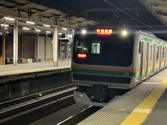 　古河駅で、後続の宇都宮行きに乗り換えます。
　さすがに古河駅まで来ると空いていました。
　ただし、前5両は小金井駅止まり、後方車両に移りました。

　古河駅19:41　→　宇都宮駅20:28（541M）