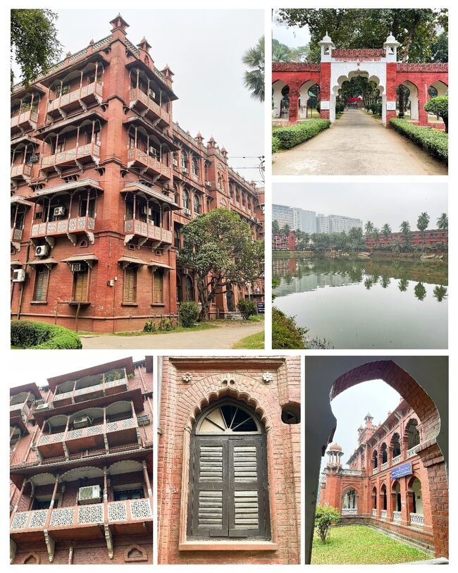 植民地時代、インド・サラセン様式で建てられたダッカ大学。<br />外の喧騒とは裏腹に敷地内は静か、ゆっくり散策できました。