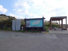 ホテルを出発して、済州島東部に位置するソプチコジに到着しました。
「ソプチ」とは昔の地名を、「コジ」とは岬を表す済州島の方言だそうです。
駐車場から岬に向けて歩いていきます。