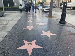 駅降りて、まず感動！
ハリウッドの有名なあの星です。
これがハリウッドの大通りにず～っと続いてます。