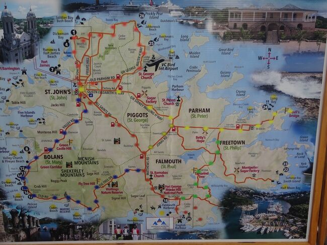 アンティグア島の地図