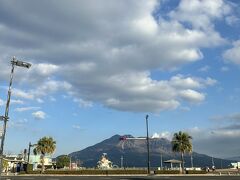 鹿児島市内にもどって桜島を眺めました。