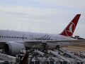 ターキッシュエアラインズ（トルコ航空）を利用しました、成田空港からトルコのイスタンブール空港で乗り継いでブルガリアのソフィア空港に、スターアライアンスに加盟しているのでイスタンブールまでは全日空とのコードシェア便でした、マイルはQクラス利用で50％加算されました。
◎トルコ航空の搭乗は1995年5月に国内線のイスタンブール・アンカラ間に乗って以来でした、29年振りのトルコ航空搭乗でした