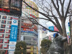 JR渋谷駅のハチ公口近くには、ハチ公前広場があります。
広場の中に台座があり、その上に安藤士の彫刻「ハチ公」の像が立っています。
像を見てから、JR渋谷駅の東口に周りました。
