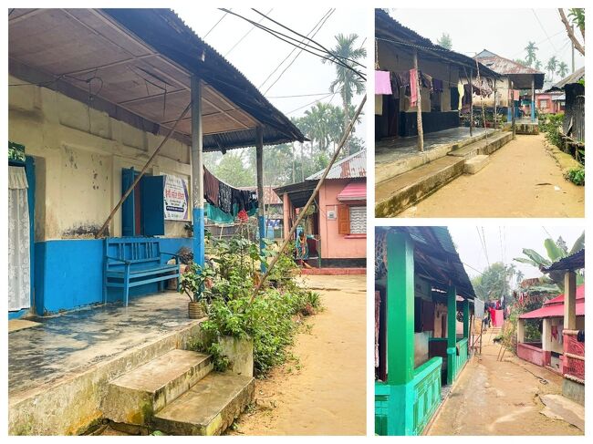 カシア村の集落。<br />どのお家も入り口部分のバルコニーが広いですね。