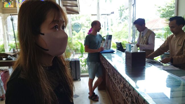 バイクでホテルに移動