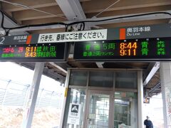 翌朝はレンタカーではなく各駅停車で青森へ
お迎えの列車は、、