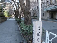 日本銀行本店の本館と別館の間は江戸桜通り。春には桜が綺麗に咲くのかな？