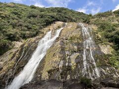 ということで滝へ。行く途中に欠航のお知らせが来て、屋久島延泊が決定となった。宿は自分で探して後から清算らしいのだけど、島内とにかく電波の悪いところが多く、調べようにもつながらなかったり。バス乗ってると電話かけられないから大変だった。宮之浦から１時間半ほどで滝に到着。ここで１時間弱観光の時間が取れるのだけど、公衆WiFi見つけ、そこでJALに電話したり、宿を電話で確保したり（予約サイトで取れる今夜の宿はもうほとんどなかった）、あわただしかった。
