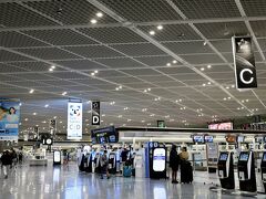 成田空港第1ターミナルの出発ロビー。
この光景を見るのも久しぶり。18時過ぎの出発便まではチェックイン手続きが終わっているせいか、比較的ターミナルは空いていました。