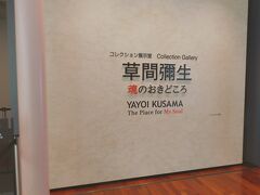 行くまで知らなかったのですが、松本は草間彌生の故郷なんですね。
美術館の外側に草間彌生っぽい大きな大きな花の作品がありました。
そして美術館の中にも草間彌生コーナーが。