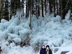 たるまの滝の公園の氷瀑です！
夜にはライトアップされる様です。